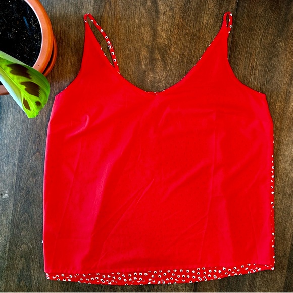 [EUC] BANANA REPUBLIC | Classic Red Floral Sleevless Blouse | Medium | Women - Picture 5 of 9